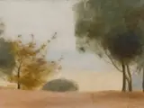 Clarice Beckett, The Yellow Bush, oil on canvas on board