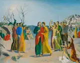 Justin O'Brien, The Kiss of Judas (1974), 1974, oil on canvas