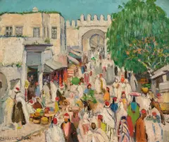 Ethel Carrick, A Market in Kairouan (circa 1911), 1911, oil on canvas