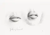 Jeffrey Smart, Lips Study for Drive in Cinema (2004), 2004, pencil on paper