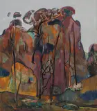 Fred Williams, Purple Landscape (1958), 1958, oil on composition board