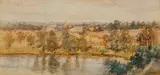 Frederick McCubbin, Looking Towards Richmond from Kensington Road, South Yarra, watercolour on paper
