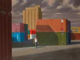 Jeffrey Smart, Containers and Silos at Livorno (1990)