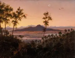 Eugene von Guerard, Mount Shadwell from Mount Noorat (circa 1857), 1857, oil on board