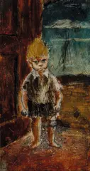 Portrait of Tim (1944) by Russell Drysdale, 1944, oil on board, sold Apr 2021