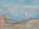 Lloyd Rees, Woodford Bay, Sydney 1988, 1988, oil pastel on paper