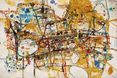 John Olsen, People Who Live in Victoria Street 1960, 1960, oil on composition board