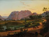 Eugene von Guerard, Marcianello near Mt. Gorniano on the Mountain Road from Naples to Rome (1883)