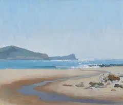 Silver Sea, Avoca (1932) by Elioth Gruner, 1932, oil on canvasboard, sold Nov 2020