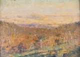 Frederick McCubbin, View from Macedon, oil on canvasboard