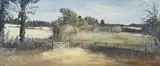 Gateway, Ramsholt (Suffolk Landscape with Gate) (1973) by Arthur Boyd, 1973, oil on composition board, offered Nov 2020