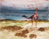 Burke on Camel 1964 by Sidney Nolan, 1964, oil on paper on board, sold Nov 2020