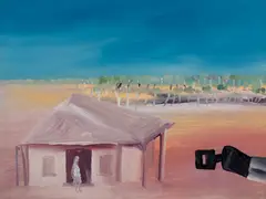 Sidney Nolan, Kelly 1982, 1982, oil on composition board