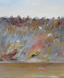 Fishing at Dusk on the Shoalhaven (circa 1983) by Arthur Boyd, 1983, oil on canvas, sold Sep 2020