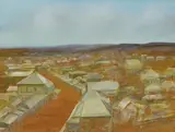 Gympie (1948) by Sidney Nolan, 1948, enamel paint on composition board, sold Sep 2020