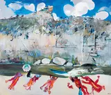 Bathers, Shoalhaven Riverbank and Clouds (1984-1985) by Arthur Boyd, 1984-1985, oil on canvas, sold Sep 2020