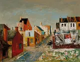 Sali Herman, Paddington Terraces 1968, 1968, oil on board