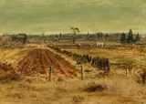 Market Garden, Early Morning (1950) by Arthur Boyd, 1950, oil, tempera and resin on composition board, offered Jun 2020
