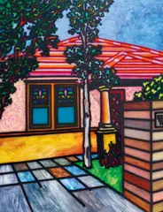 Howard Arkley, Stucco House 1988, 1988, synthetic polymer paint on canvas