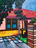 Howard Arkley, Stucco House 1988, 1988, synthetic polymer paint on canvas