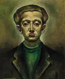 Yosl Bergner, Self-Portrait (1939), 1939, oil on canvas on composition board