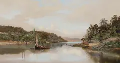 William Piguenit, Villa Maria Bay, Sydney 1882, 1882, oil on canvas