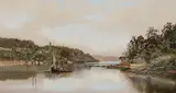 William Piguenit, Villa Maria Bay, Sydney 1882, 1882, oil on canvas