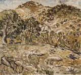 Danila Vassilieff, You Yangs With Car (1938)
