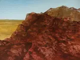 Hardman Range 1949 by Sidney Nolan, 1949, oil and enamel paint on composition board, sold Jun 2020