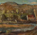 Lloyd Rees, Sundown South Coast ( circa 1950), 1950, oil on canvas on composition board
