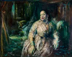 William Dobell, Woman in a Salon (Helena Rubinstein) 1960, 1960, oil on board