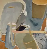 Brett Whiteley, The Blue Bathroom 1963, 1963, oil, tempera and collage on board