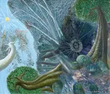 William Robinson, Morning Sun with Flood Gums and Web 1991, 1991, oil in canvas
