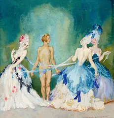 Norman Lindsay, Captured, watercolour on paper