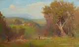 Robert Edgar Taylor Ghee, Herding the Sheep, oil on canvas
