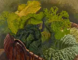 Stella Bowen, (Vegetable Still Life), oil on board