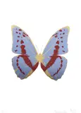 Cornflower Blue/Burgundy/Cool Gold 2010 The Souls III by Damien Hirst, 3 colour foil block print on paper, sold Oct 2019