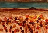 Central Australian Landscape by Sidney Nolan, oil on paper on composition board, sold Oct 2019