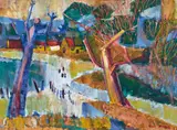 Frank Hodgkinson, Port Stevens Beach 1955, 1955, oil on composition board