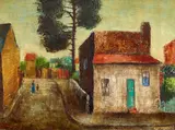 Sali Herman, House with Pine Tree 1946, 1946, oil on canvas