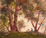 James Ranalph Jackson, Evening Berry's Bay, Sydney, oil on canvas on board
