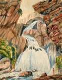 Robert Hoddle, Waterfall, New South Wales, watercolour