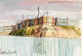 Jeffrey Smart, Study for Outskirts, Athens (1965) and The Plastic Tube (1980)