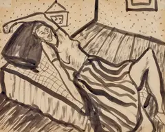 Joy Hester, Woman Resting 1943, 1943, ink on paper