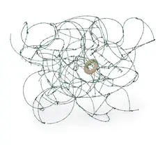 Entangled Disc (2000) by Neil Taylor, 2000, metal fabric and steel washer, offered Oct 2019