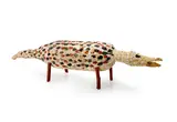 Lena Djamarayku, Goanna (2003), 2003, wood, natural ochres, paperbark and pandanus fibres
