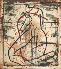 Lovers 1991 by Graham Fransella, 1991, etching on paper, edition 22 of 25, sold Oct 2019