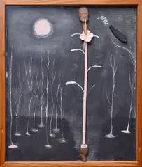 Peter Graham, Milk Weed (1998), 1998, mixed media on board