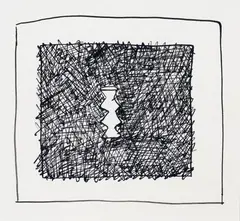 Denise Green, Study for Balancing Stand, ink on paper