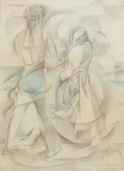 Frank Hinder, Bathers 1939, 1939, pencil on paper